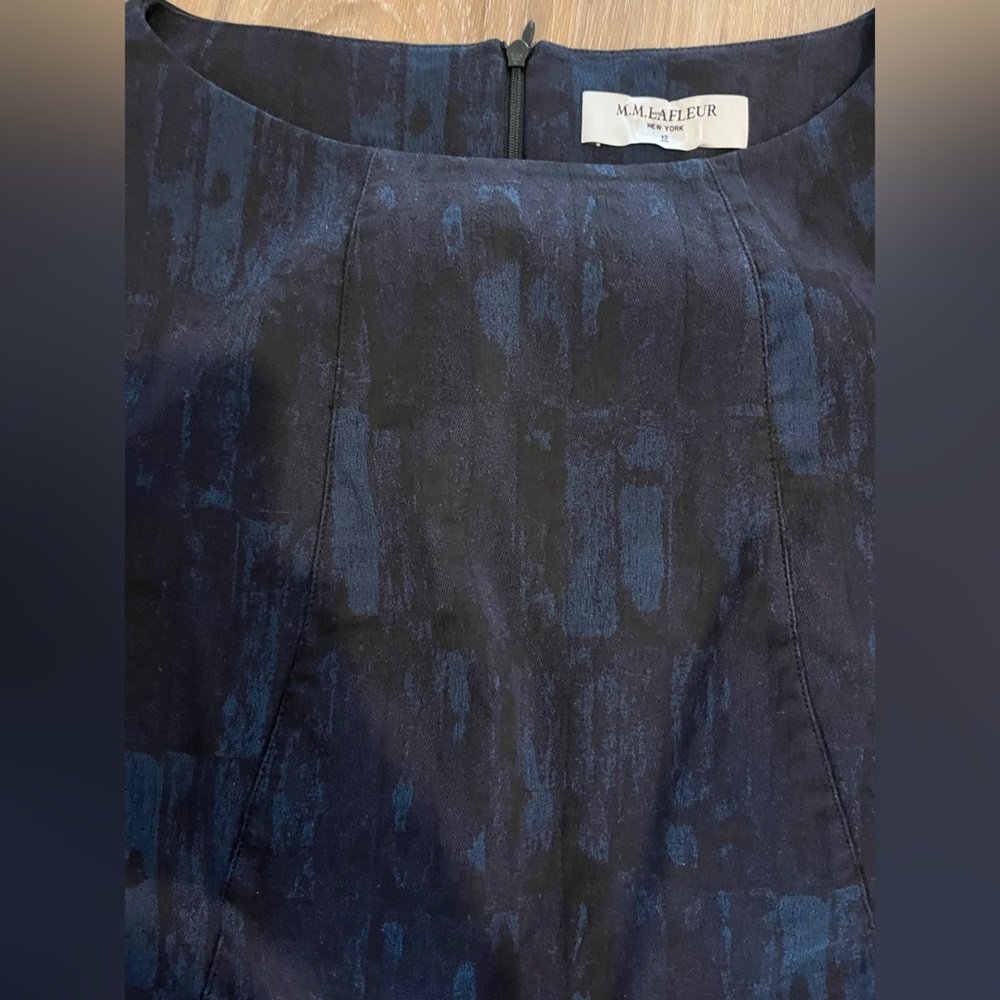MM LaFleur Etsuko Dress Size 12 Blue Geometric - Picture 5 of 6